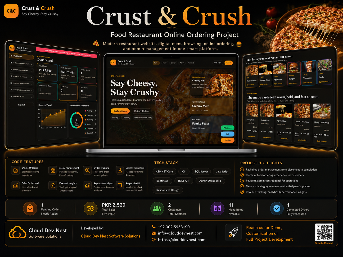 Crust & Crush Food Restaurant Online Ordering System